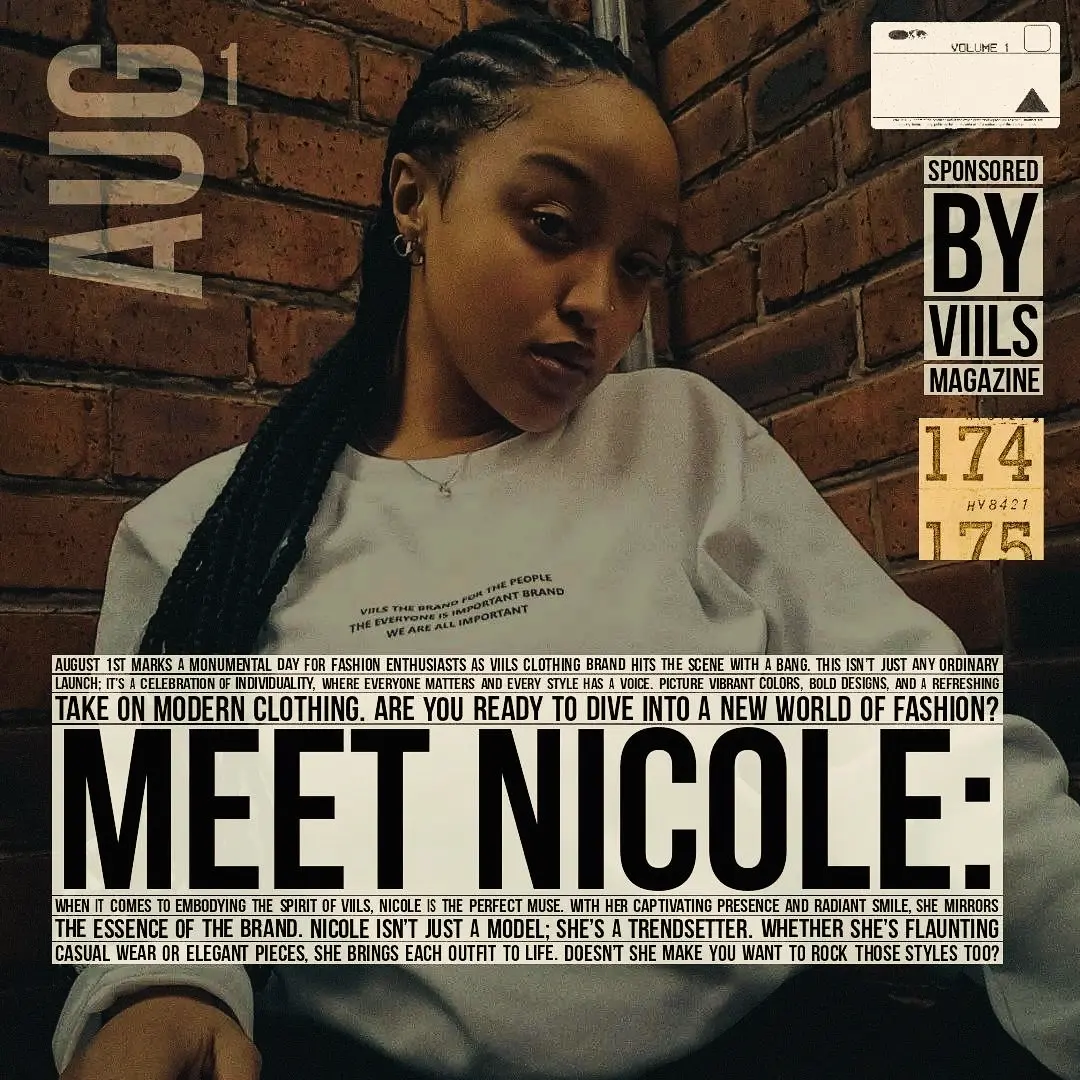 Viils fashion editorial in a graphic sweatshirt
